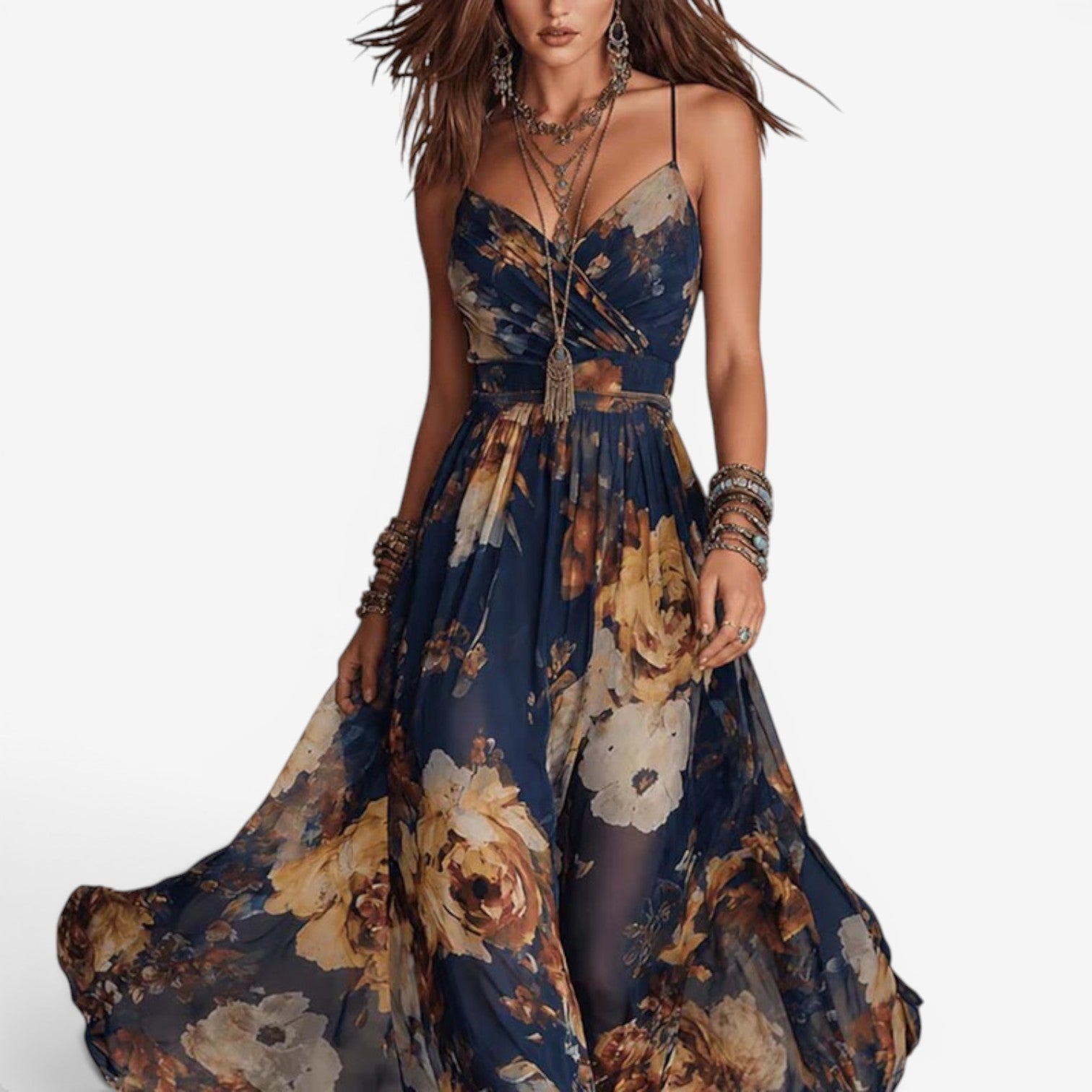Zaira™ Robe longue en mousseline