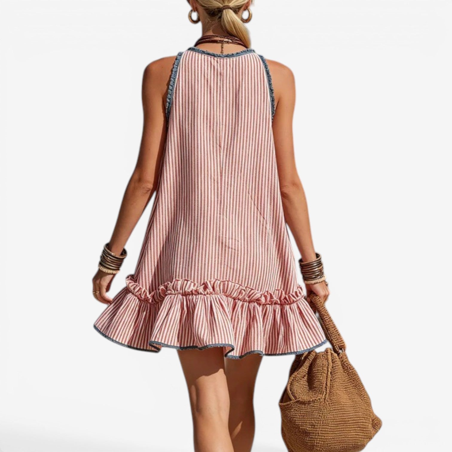 Riana™ Robe courte à rayures