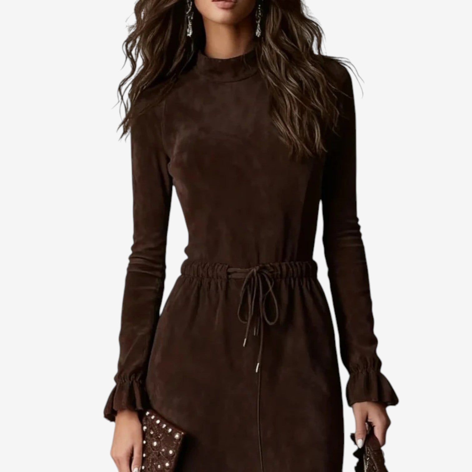 Silvia™ Asymmetrisk chokoladefarvet kjole