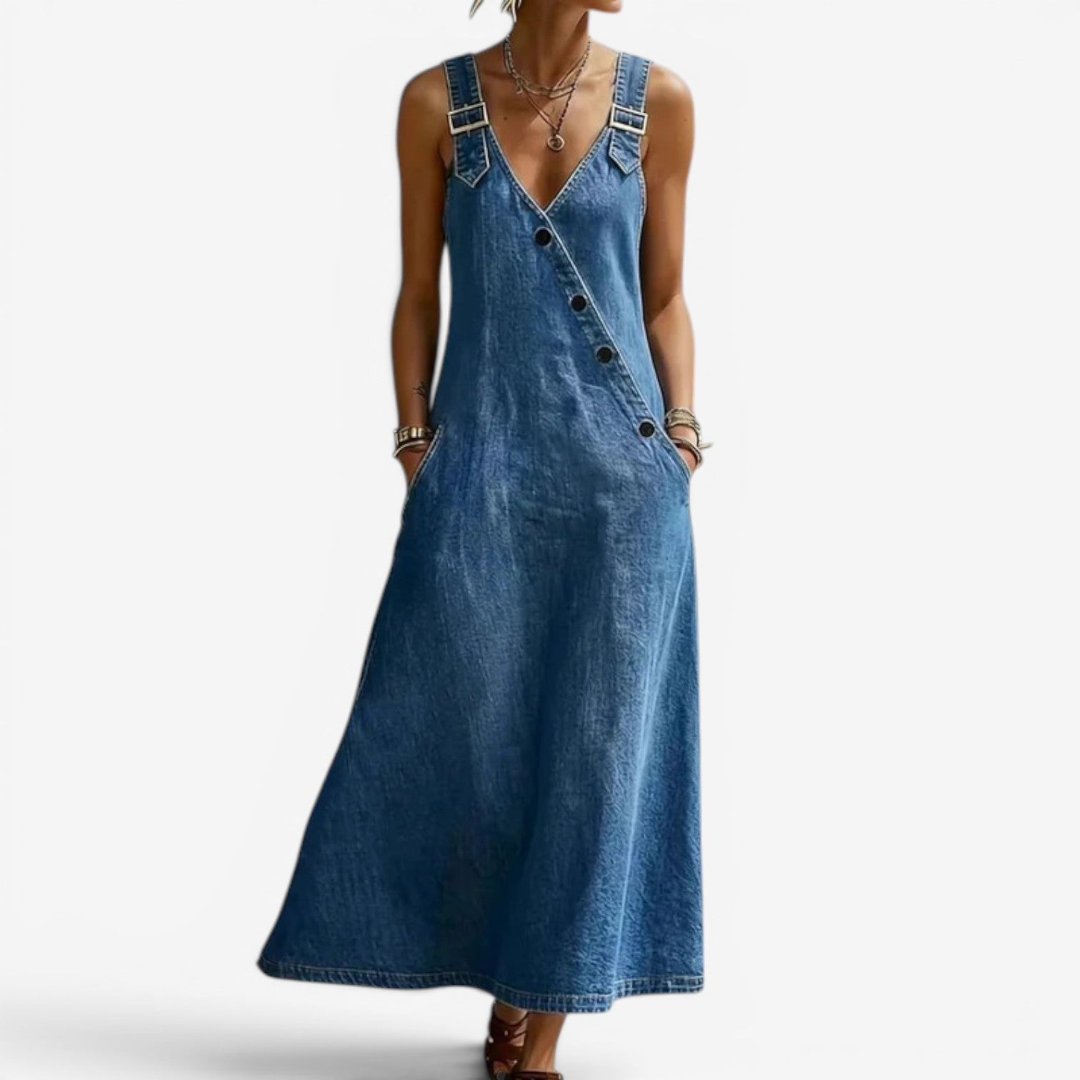 Ellen™ Robe longue en denim
